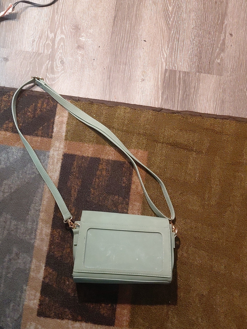 Sage Green Crossbody Bag with Adjustable Strap